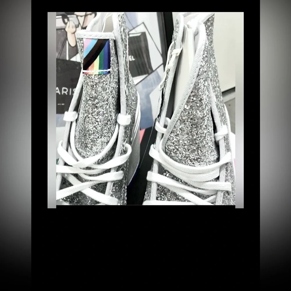 Converse Chuck 70 De Luke Platform Sneaker Heeled Silver Glitter Size 10.5 NWT